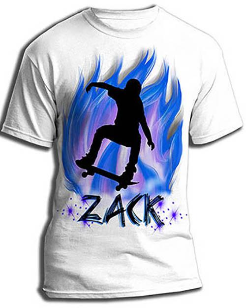 G024 Personalized Airbrush Skateboarding Tee Shirt Design Yours