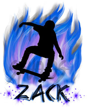 G024 Digitally Airbrush Painted Personalized Custom Zero Skateboard fire  design silhouette Drawstring Backpack