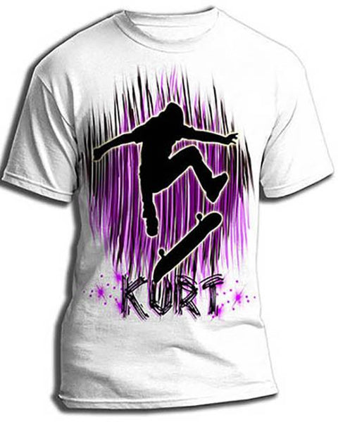 G025 Personalized Airbrush Skater Tee Shirt Design Yours