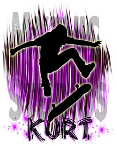 G025 Personalized Airbrush Skater Tee Shirt Design Yours