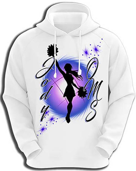 G026 Personalized Airbrush Cheer Hoodie Sweatshirt Design Yours