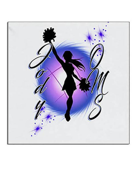 G026 Personalized Airbrush Cheerleader Ceramic Coaster Design Yours