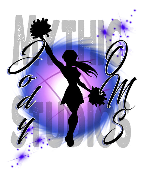 G026 Personalized Airbrush Cheer Tee Shirt Design Yours