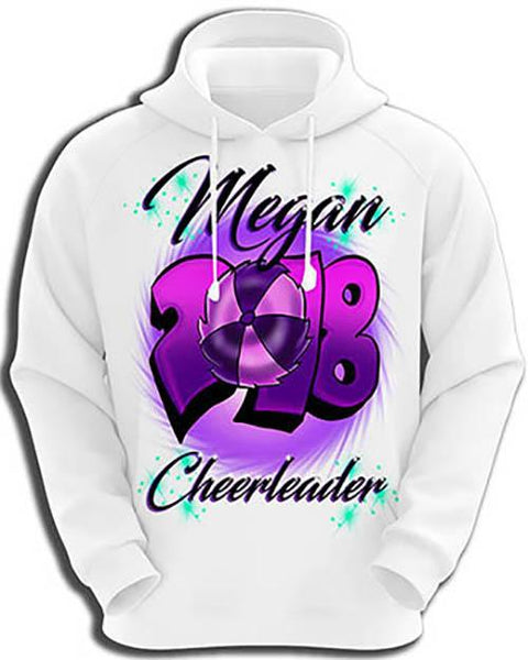 G027 Personalized Airbrush Cheerleading Hoodie Sweatshirt Design Yours