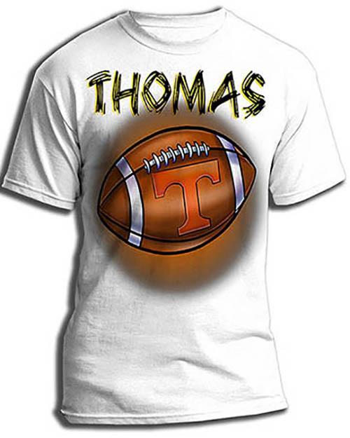 G030 Personalized Airbrush Football Tee Shirt Design Yours