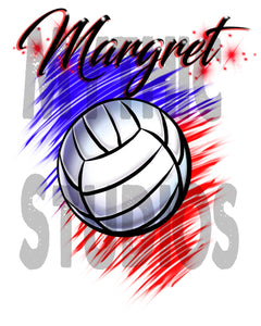 G031 Personalized Airbrush Volleyball Tee Shirt Design Yours