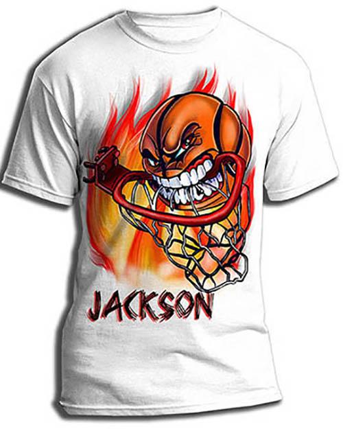 G034 Personalized Airbrush Basketball Tee Shirt Design Yours