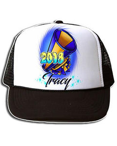 G035 Personalized Airbrush Basketball Snapback Trucker Hat Design Yours