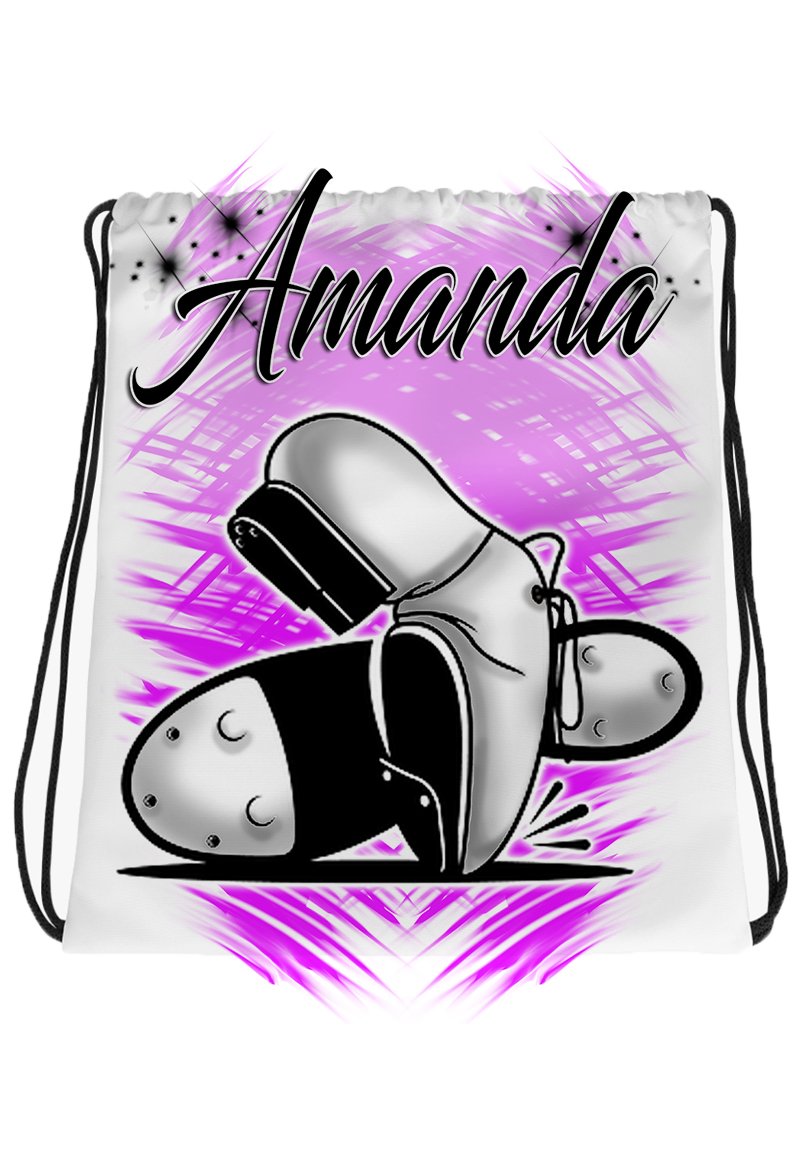 G039 Digitally Airbrush Painted Personalized Custom Clogging  Drawstring Backpack