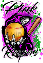 G045 Digitally Airbrush Painted Personalized Custom Grim Reaper Softball    Auto License Plate Tag