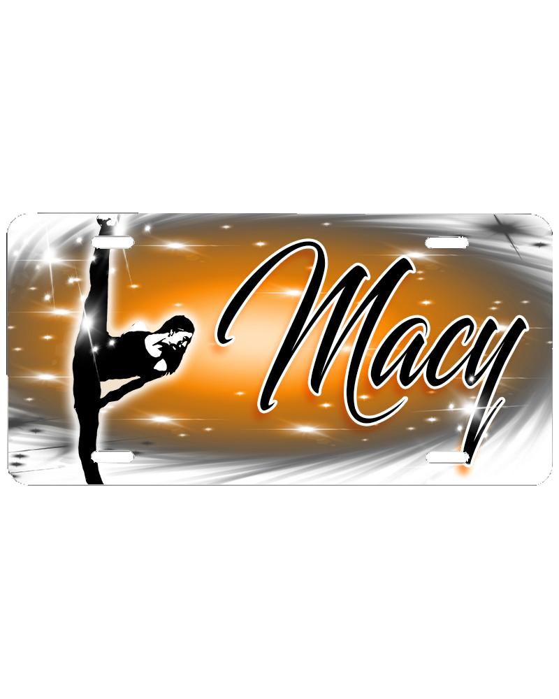 G046 Digitally Airbrush Painted Personalized Custom Dance Girl    Auto License Plate Tag