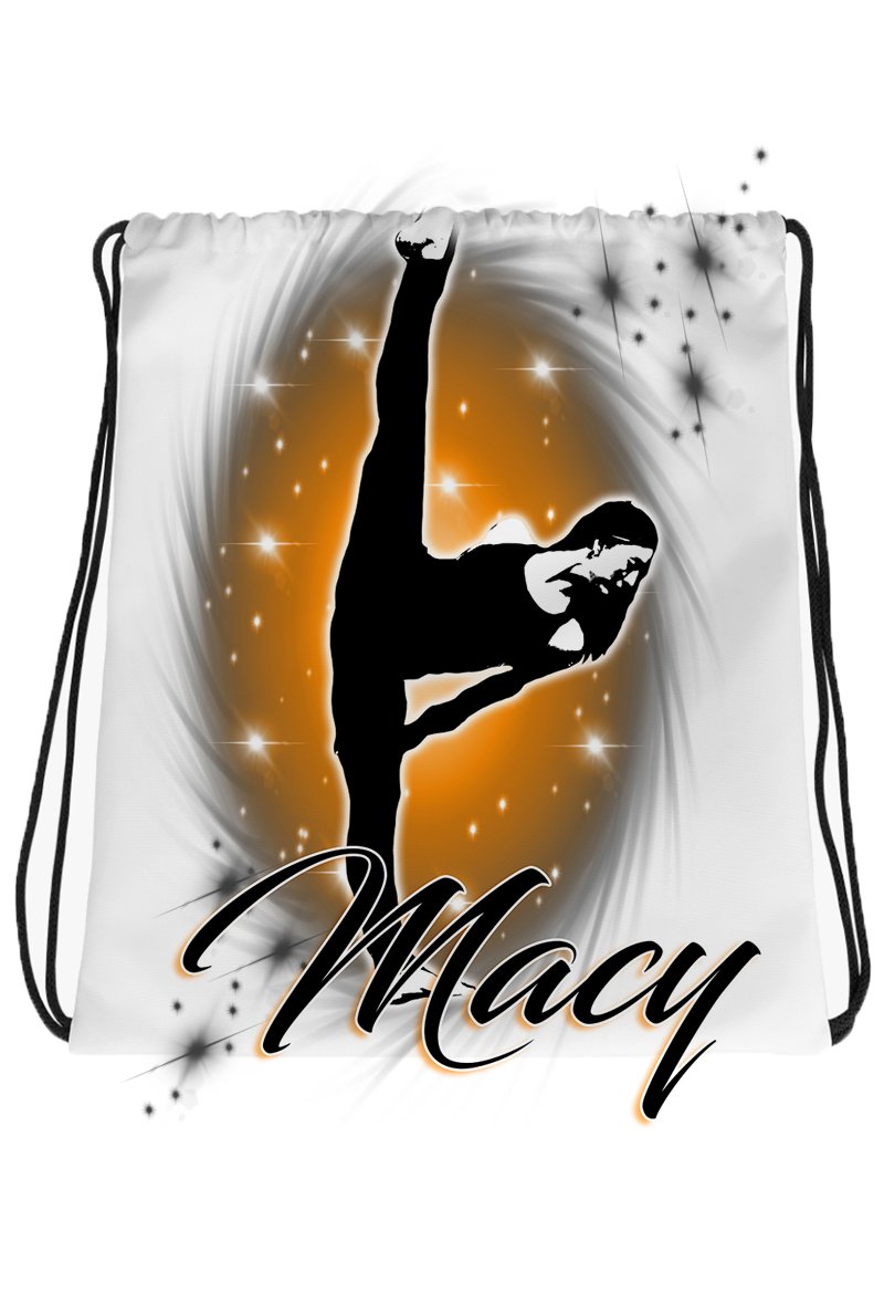 G046 Digitally Airbrush Painted Personalized Custom Dance Girl party Theme gift painting name Team Sport Drawstring Backpack