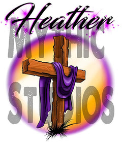 H003 Custom Airbrush Personalized Christian Cross License Plate Tag Design Yours