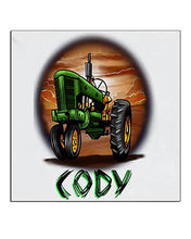 H009 Custom Airbrush Personalized Tractor Ceramic Coaster Design Yours