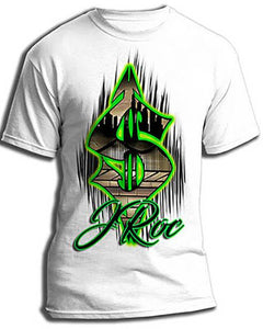 H012 Custom Airbrush Personalized Airbrush Money Symbol Tee Shirt Design Yours