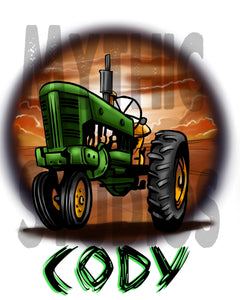 H009 Custom Airbrush Personalized Tractor Ceramic Coaster Design Yours