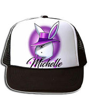 H016 Custom Airbrush Personalized Airbrush Play Girl Bunny Snapback Trucker Hat Design Yours