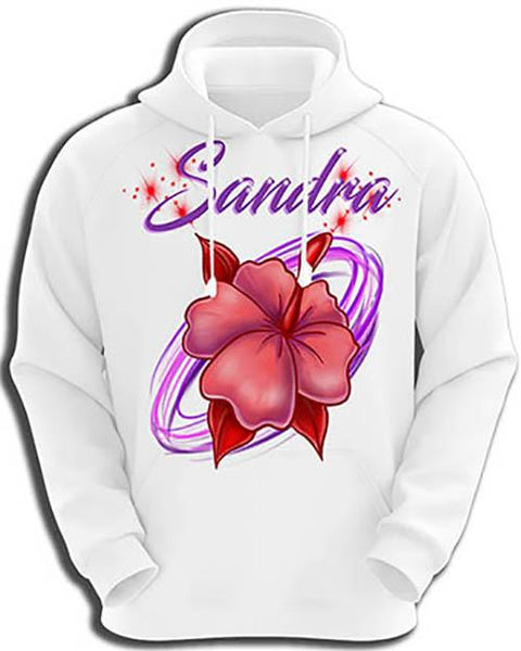H019 Custom Airbrush Personalized Hibiscus Flower Hoodie Sweatshirt Design Yours