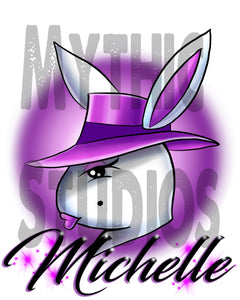 H016 Custom Airbrush Personalized Airbrush Play Girl Bunny Tee Shirt Design Yours