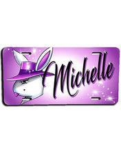 H016 Custom Airbrush Personalized Airbrush Play Girl Bunny License Plate Tag Design Yours