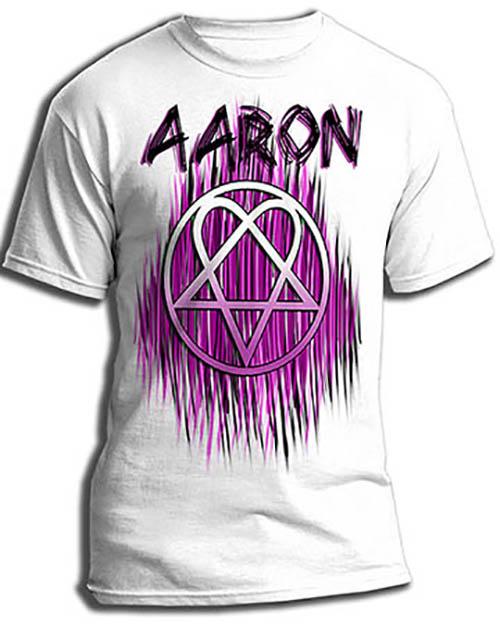 H023 Custom Airbrush Personalized Heartagram Tee Shirt Design Yours