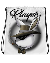H017 Digitally Airbrush Painted Personalized Custom Player boy bunny  Drawstring Backpack