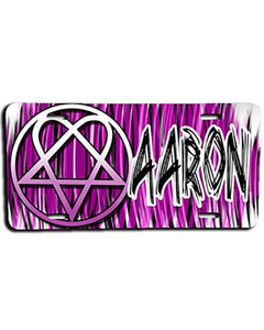 H023 Custom Airbrush Personalized Heartagram License Plate Tag Design Yours