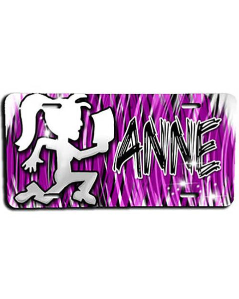 H025 Custom Airbrush Personalized Hatchet Girl Juggalette License Plate Tag Design Yours
