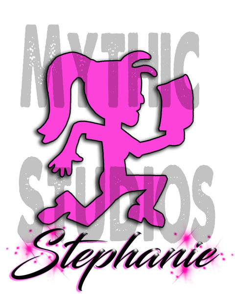 H026 Custom Airbrush Personalized Juggalette HatchetGirl Tee Shirt Design Yours