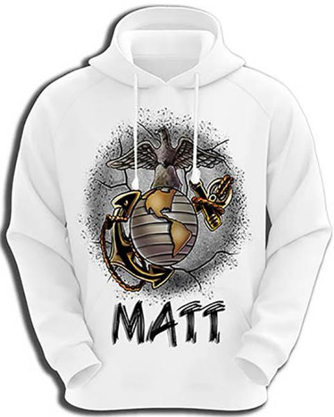 H041 Custom Airbrush Personalized EGA Marine Logo Hoodie Sweatshirt Design Yours