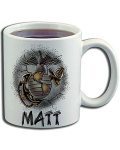 H041 Custom Airbrush Personalized EGA Marine Logo Ceramic Coffee Mug Design Yours