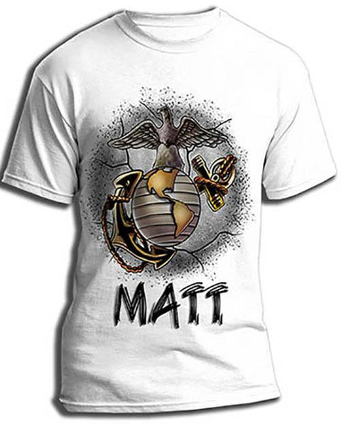 H041 Custom Airbrush Personalized EGA Marine Logo Tee Shirt Design Yours