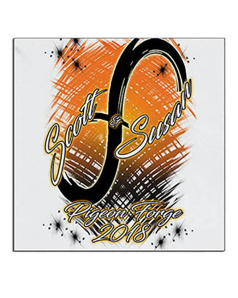 H048 Custom Airbrush Personalized Infinity Sign Ceramic Coaster Design Yours