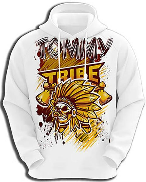 H049 Personalized Airbrushed Skull Logo Hoodie Sweatshirt Design Yours