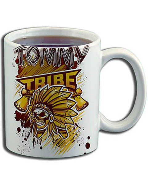 H049 Custom Airbrush Personalized SKull Logo Ceramic Coffee Mug Design Yours