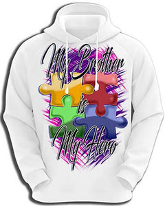 H051 Custom Airbrush Personalized Autism Logo Hoodie Sweatshirt Design Yours