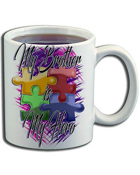 H051 Custom Airbrush Personalized Autism Logo Ceramic Coffee Mug Design Yours