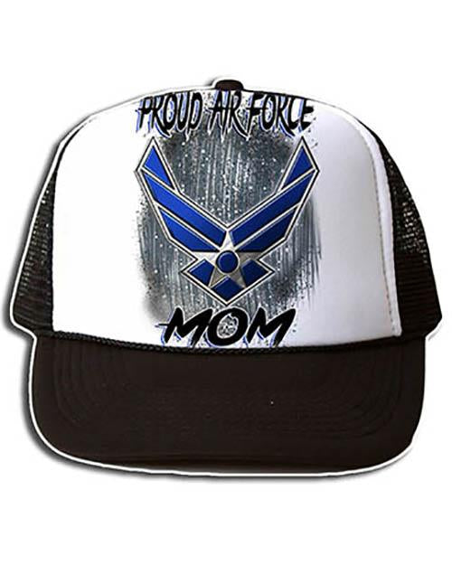 H054 Custom Airbrush Personalized US Airforce Logo Snapback Trucker Hat Design Yours