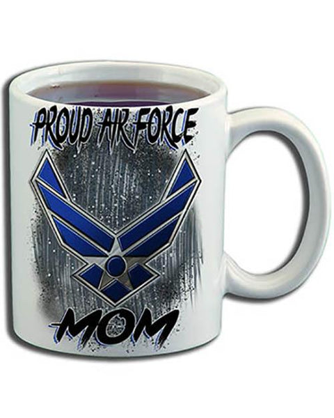 H054 Custom Airbrush Personalized US Airforce Logo Ceramic Coffee Mug Design Yours