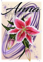 H055 Digitally Airbrush Painted Personalized Custom Flower    Auto License Plate Tag