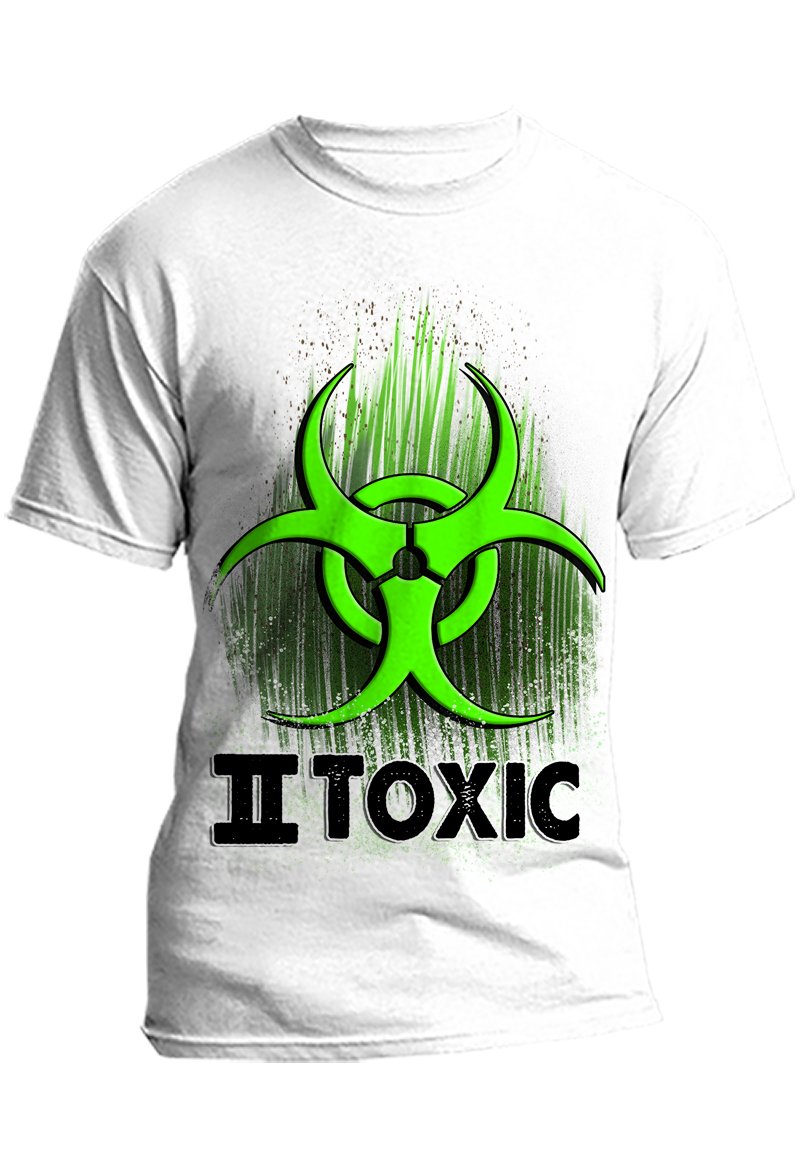 H059 Digitally Airbrush Painted Personalized Custom Toxic Logo  Adult and Kids T-Shirt