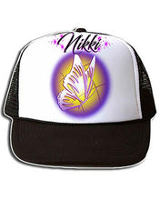 I001 Personalized Airbrush Butterfly Snapback Trucker Hat Design Yours