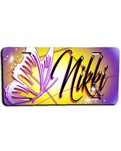 I001 Personalized Airbrush Butterfly License Plate Tag Design Yours