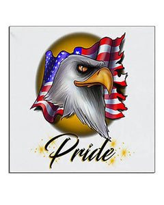 I003 Personalized Airbrush American Flag Bald Eagle Ceramic Coaster Design Yours