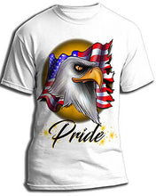 I003 Personalized Airbrush American Flag Bald Eagle Tee Shirt Design Yours