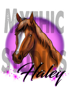 I004 Personalized Airbrush Horse Tee Shirt Design Yours