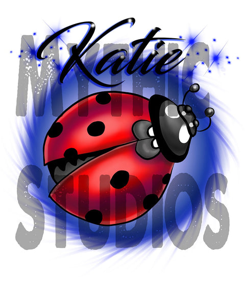 I007 Personalized Airbrush Ladybug License Plate Tag Design Yours
