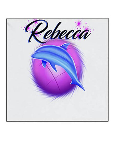 I010 Personalized Airbrush Dolphin Ceramic Coaster Design Yours