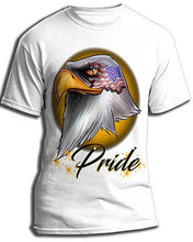 I013 Personalized Airbrush American Flag Bald Eagle Tee Shirt Design Yours