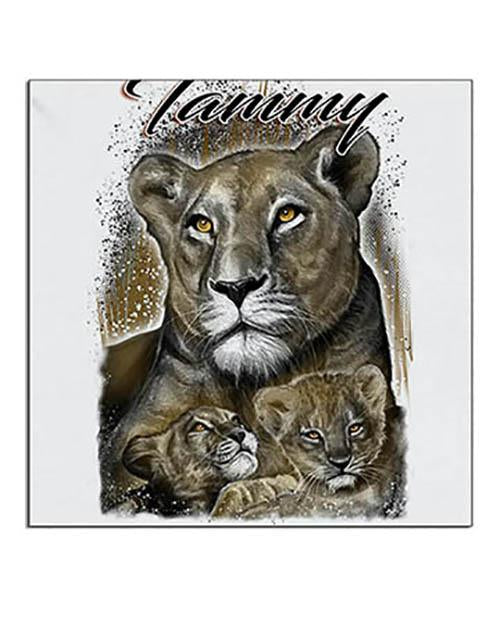 I014 Personalized Airbrush Tiger and Cubs Ceramic Coaster Design Yours